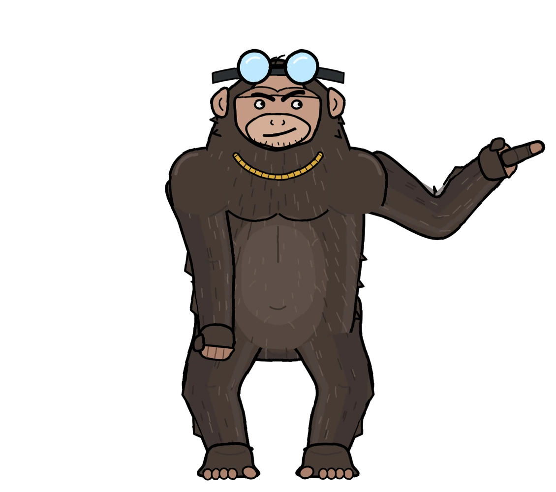 Chimp pointing at your 7 days