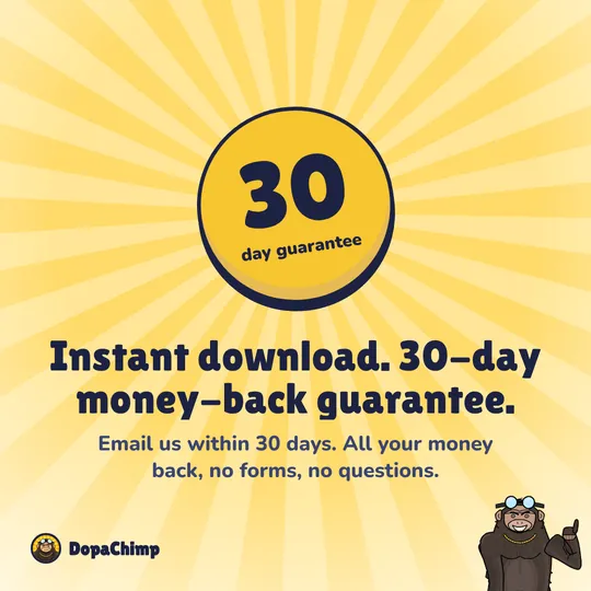 30-day money-back guarantee. Instant download. 30-day money-back guarantee.